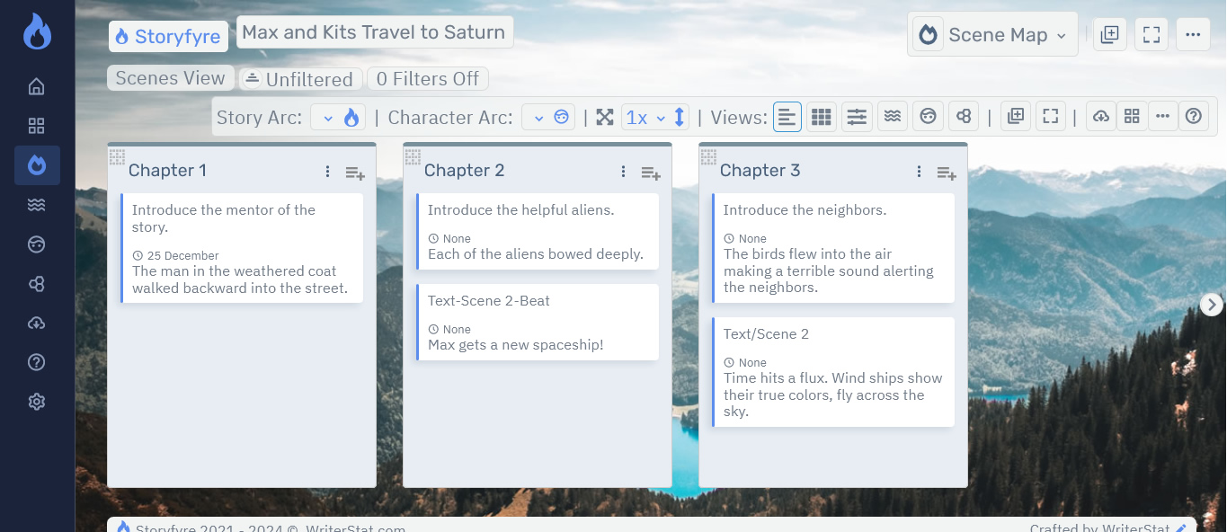 Storyfyre Origin Scene Map With Left Menu/Background